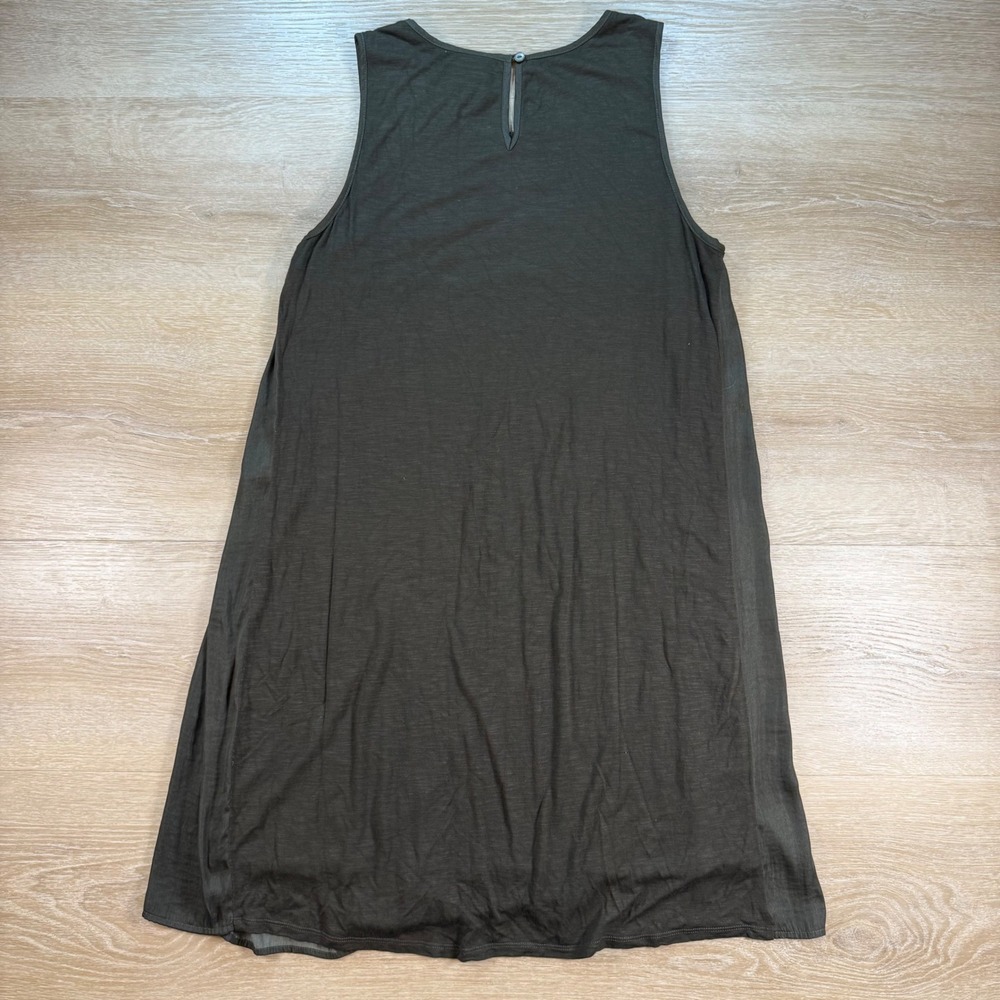 Dolan Left Coast Smocked Trapeze Tank Dress Size Small Flowy Relaxed Chic Green - Picture 2 of 10